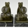 Art Deco bookends with baby satyrs