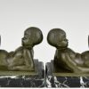 Art Deco bookends with baby satyrs