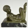 Art Deco bookends with baby satyrs