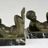 Art Deco bookends with baby satyrs