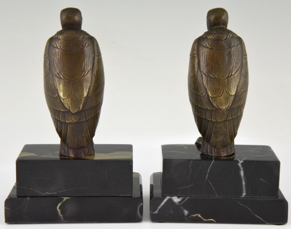 Art Deco Buchstütze Bronze Marabu