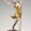 Art Deco sculpture en bronze danseuse