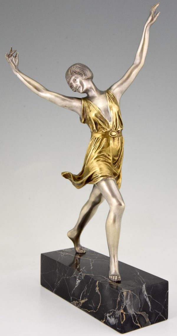 Art Deco bronze sculpture of a dancer