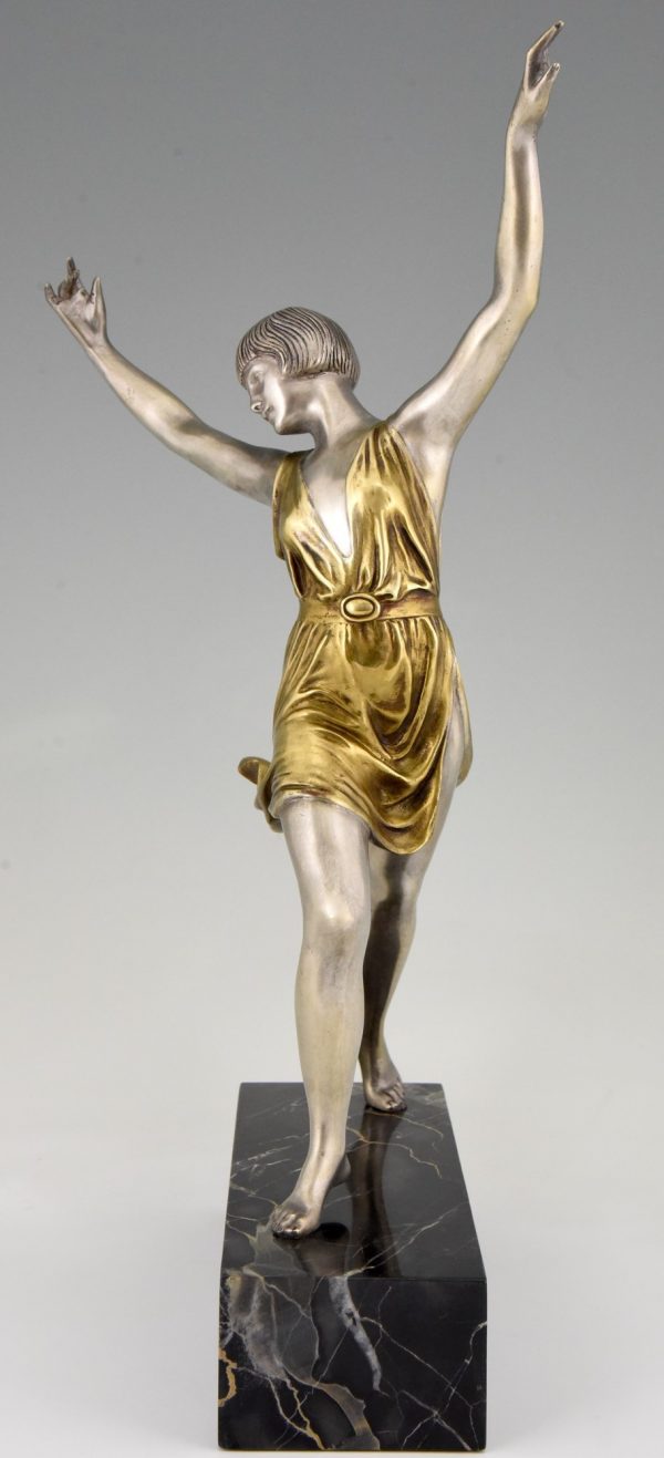 Art Deco bronze sculpture of a dancer