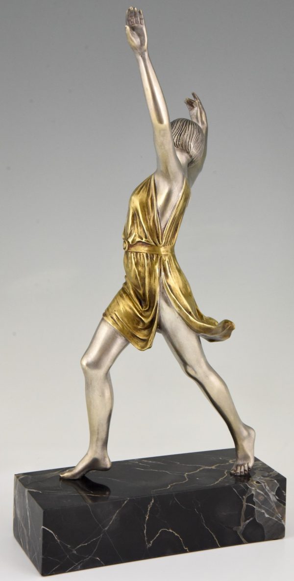 Art Deco sculpture en bronze danseuse