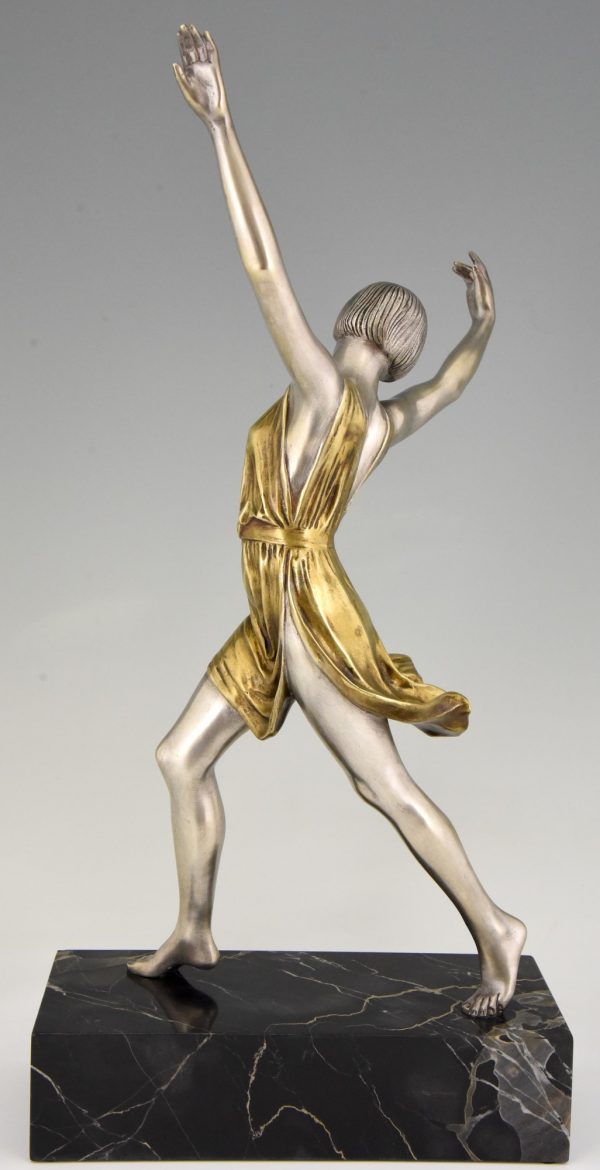 Art Deco bronze sculpture of a dancer