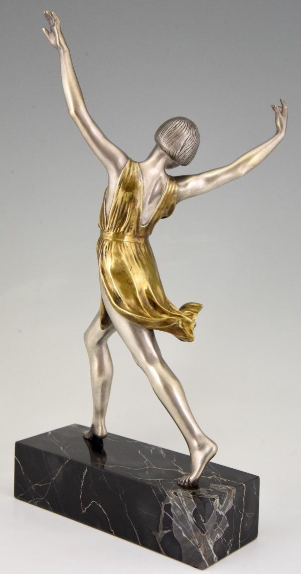 Art Deco bronze sculpture of a dancer