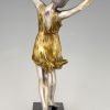 Art Deco bronze sculpture of a dancer