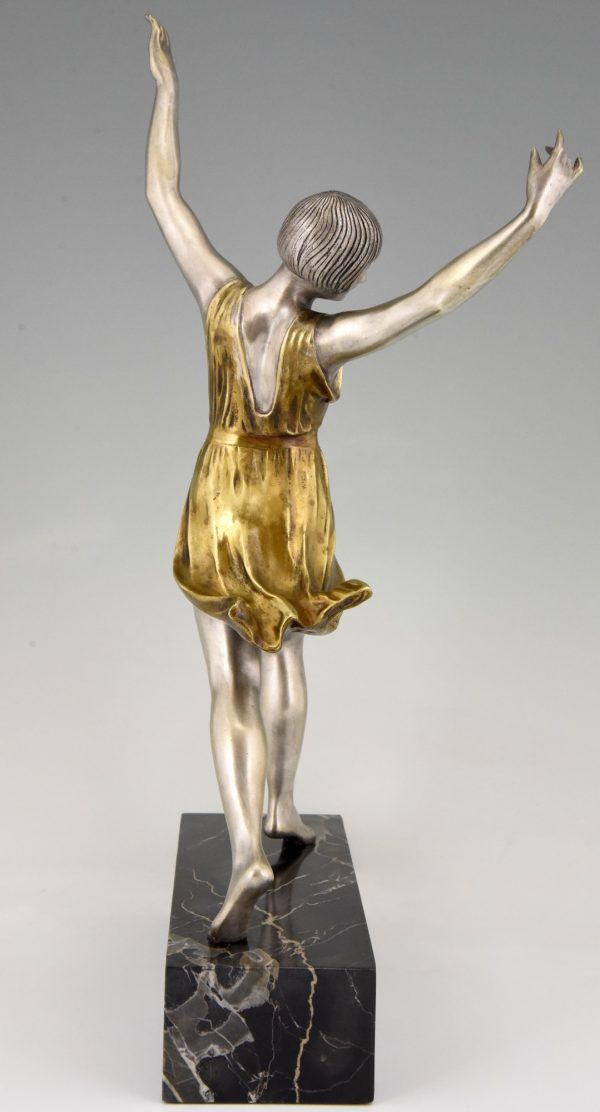 Art Deco sculpture en bronze danseuse