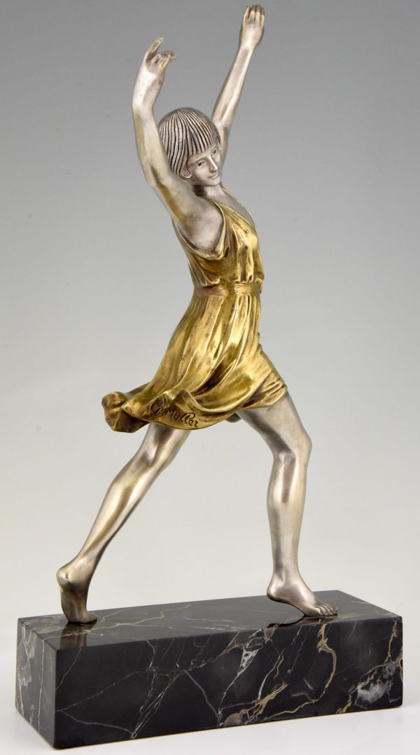 Art Deco sculpture en bronze danseuse