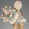 Art Deco sculpture céramique femme aux fleurs