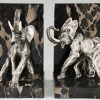 Art Deco bronze serre livres éléphants