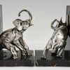 Art Deco bronze elephant bookends