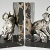 Art Deco bronze elephant bookends