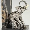 Art Deco bronze elephant bookends