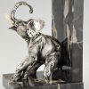 Art Deco bronze serre livres éléphants