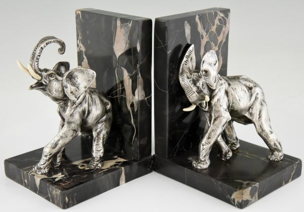 Art Deco Bronze Buchstütze Elefanten