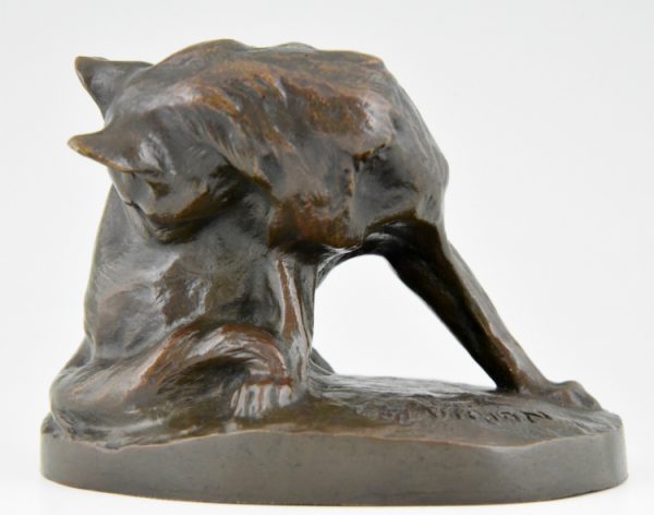 Art Deco sculpture bronze chat.