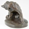 Art Deco sculpture bronze chat.