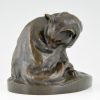 Art Deco bronze sculpture of a cat.