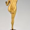 Art deco sculpture en bronze femme nue jongleuse