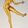 Art deco sculpture en bronze femme nue jongleuse