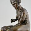 Art deco bronze sculpture African nude with dice.