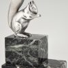Art Deco Bronze versilbert Buchstütze Eichhörnchen