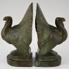 Art Deco bronze turkey bookends