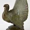 Art Deco bronze turkey bookends