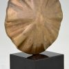 Mid Century abstract bronze sculpture