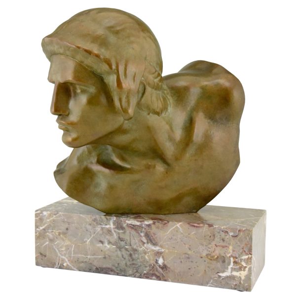 Art Deco bronzen buste Achilles