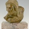 Art Deco bronze bust of Achilles
