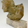 Art Deco bronze bust of Achilles