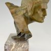 Art Deco buste en bronze Achilles