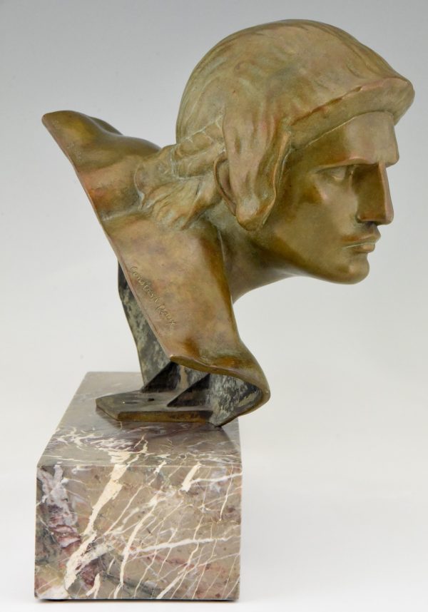 Art Deco bronze bust of Achilles