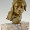 Art Deco bronzen buste Achilles