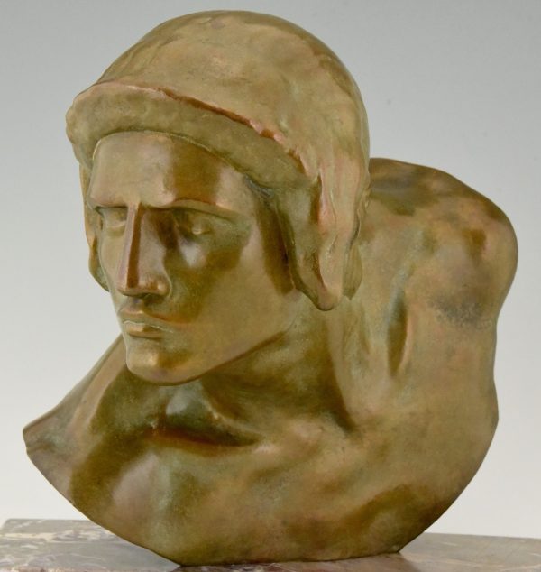 Art Deco buste en bronze Achilles