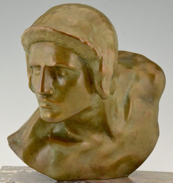 Art Deco bronze bust of Achilles