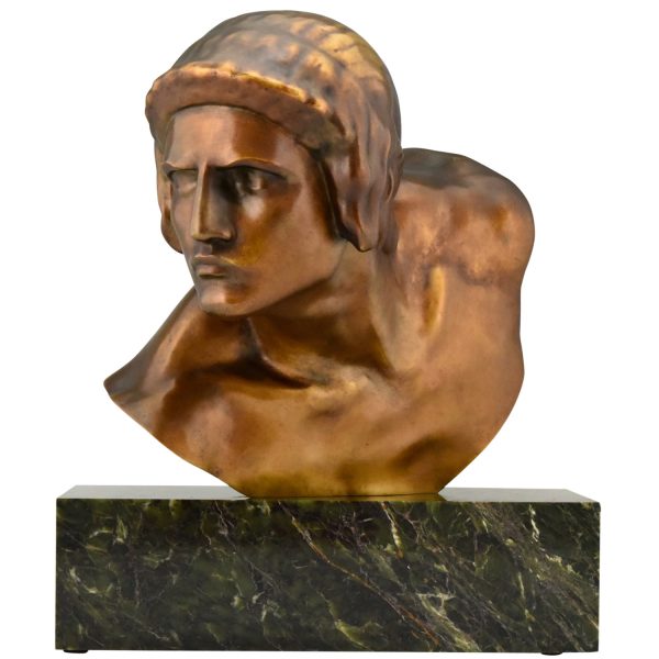 Art Deco buste en bronze Achilles