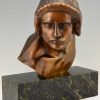 Art Deco buste en bronze Achilles