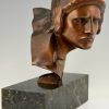 Art Deco Bronze Büste Achilles