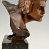 Art Deco bronzen buste Achilles