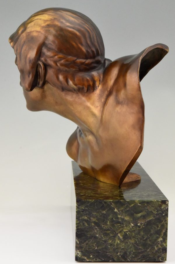 Art Deco bronze bust of Achilles