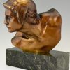 Art Deco bronzen buste Achilles