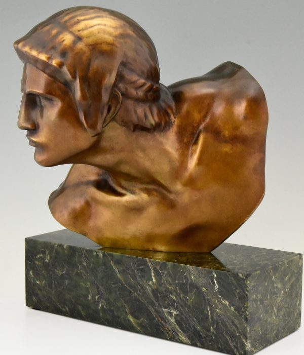 Art Deco bronzen buste Achilles