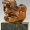 Art Deco bronze bust of Achilles