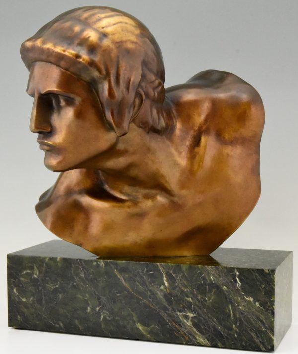 Art Deco bronzen buste Achilles