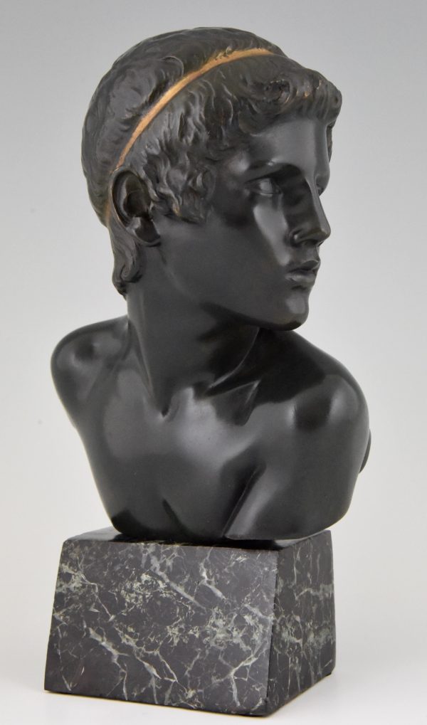 Art Deco bronze bust of the young Achilles