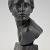 Art Deco buste en bronze jeune Achilles